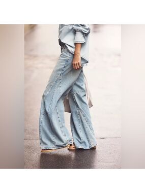 Free People We The Free Eden High Slouchy Flare Jeans Size 28s